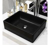 Vidaxl Basin Ceramic Rectangular Black 41X30X12 Cm
