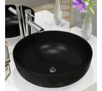 vidaXL Basin Ceramic Round Black 41.5x13.5 cm