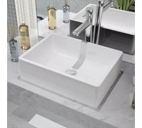 vidaXL Basin Ceramic White 41x30x12 cm UK