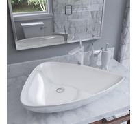 vidaXL Basin Ceramic White Triangle 645x455x115mm Above Counter Wash Sink