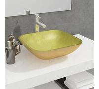 Vidaxl Basin Glass 42X42X14 Cm Gold