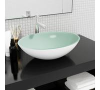 vidaXL Basin Glass 50x37x14 cm White