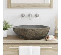 vidaXL Basin Light grey (46-52) x (35-40) x 15 cm River stone