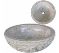 vidaXL Basin Marble 40cm Cream Bathroom Washroom Sink Washing Bowl Furniture