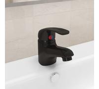 vidaXL Basin Mixer Tap Black Bathroom Sink Faucet Plumbing Fixture Water Hose