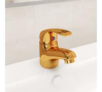 vidaXL Basin Mixer Tap Gold 13x10 cm
