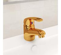 vidaXL Basin Mixer Tap Gold Bathroom Sink Faucet Plumbing Fixture Water Hose