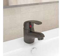 vidaXL Basin Mixer Tap Grey Bathroom Sink Faucet Plumbing Fixture Water Hose