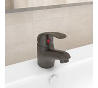 vidaXL Basin Mixer Tap Grey Bathroom Sink Faucet Plumbing Fixture Water Hose