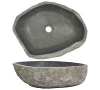vidaXL Basin River Stone Sink Basin Washing Bowl Toilet Bathroom Basin Oval