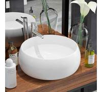 vidaXL Basin Round Ceramic White 40x15 cm HOT