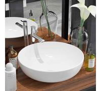 vidaXL Basin Round Ceramic White 41.5x13.5 cm UK