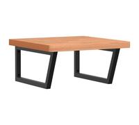 vidaXL Basin Shelf Wall Mounted Bathroom Countertop Steel and Solid Wood Beech