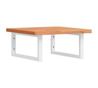 vidaXL Basin Shelf Wall Mounted Bathroom Countertop Steel and Solid Wood Beech
