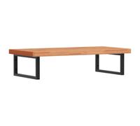 vidaXL Basin Shelf Wall Mounted Bathroom Countertop Steel and Solid Wood Beech