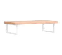 vidaXL Basin Shelf Wall Mounted Bathroom Countertop Steel and Solid Wood Beech