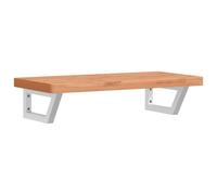 vidaXL Basin Shelf Wall Mounted Bathroom Countertop Steel and Solid Wood Beech