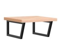 vidaXL Basin Shelf Wall Mounted Bathroom Countertop Steel and Solid Wood Beech