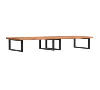 vidaXL Basin Shelf Wall Mounted Bathroom Countertop Steel and Solid Wood Beech