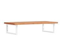 vidaXL Basin Shelf Wall Mounted Bathroom Countertop Steel and Solid Wood Beech