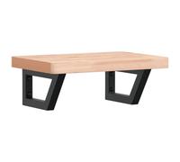 vidaXL Basin Shelf Wall Mounted Bathroom Countertop Steel and Solid Wood Beech