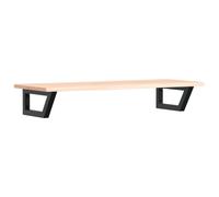 vidaXL Basin Shelf Wall Mounted Bathroom Countertop Steel and Solid Wood Oak