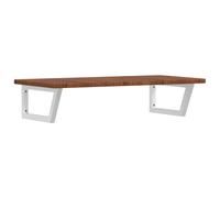 vidaXL Basin Shelf Wall Mounted Bathroom Countertop Steel and Solid Wood Oak