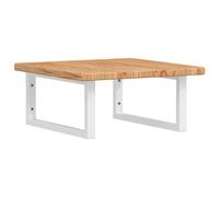 vidaXL Basin Shelf Wall Mounted Bathroom Countertop Steel and Solid Wood Oak