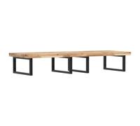 vidaXL Basin Shelf Wall Mounted Bathroom Countertop Steel & Solid Wood Acacia