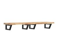 vidaXL Basin Shelf Wall Mounted Bathroom Countertop Steel & Solid Wood Acacia