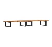vidaXL Basin Shelf Wall Mounted Bathroom Countertop Steel & Solid Wood Acacia
