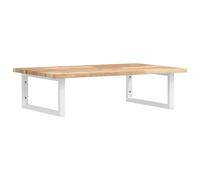 vidaXL Basin Shelf Wall Mounted Bathroom Countertop Steel & Solid Wood Acacia