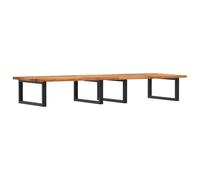 vidaXL Basin Shelf Wall Mounted Bathroom Countertop Steel & Solid Wood Acacia