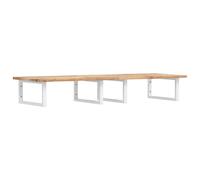 vidaXL Basin Shelf Wall Mounted Bathroom Countertop Steel & Solid Wood Acacia