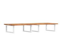 vidaXL Basin Shelf Wall Mounted Bathroom Countertop Steel & Solid Wood Acacia