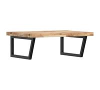 vidaXL Basin Shelf Wall Mounted Bathroom Countertop Steel & Solid Wood Acacia