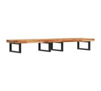 vidaXL Basin Shelf Wall Mounted Bathroom Countertop Steel & Solid Wood Acacia
