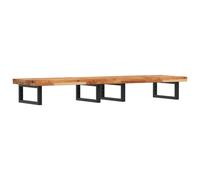 vidaXL Basin Shelf Wall Mounted Bathroom Countertop Steel & Solid Wood Acacia
