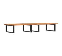 vidaXL Basin Shelf Wall Mounted Bathroom Countertop Steel & Solid Wood Acacia