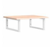 vidaXL Basin Shelf Wall Mounted Bathroom CountertopÂ Steel andÂ Solid Wood Oak