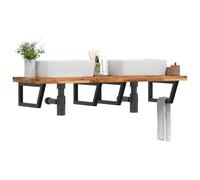 vidaXL Basin Shelf Wall Mounted Steel and Solid Wood Acacia