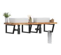 vidaXL Basin Shelf Wall Mounted Bathroom Countertop Steel & Solid Wood Acacia