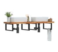 vidaXL Basin Shelf Wall Mounted Bathroom Countertop Steel & Solid Wood Acacia