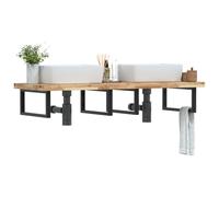 vidaXL Basin Shelf Wall Mounted Steel and Solid Wood Acacia