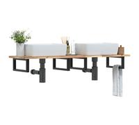 vidaXL Basin Shelf Wall Mounted Steel and Solid Wood Acacia