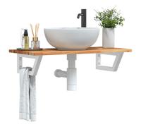 vidaXL Basin Shelf Wall Mounted Steel and Solid Wood Acacia