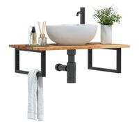 vidaXL Basin Shelf Wall Mounted Steel and Solid Wood Acacia