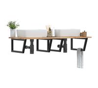 vidaXL Basin Shelf Wall Mounted Bathroom Countertop Steel & Solid Wood Acacia