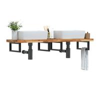 vidaXL Basin Shelf Wall Mounted Steel and Solid Wood Acacia