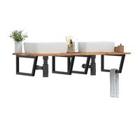 vidaXL Basin Shelf Wall Mounted Steel and Solid Wood Acacia